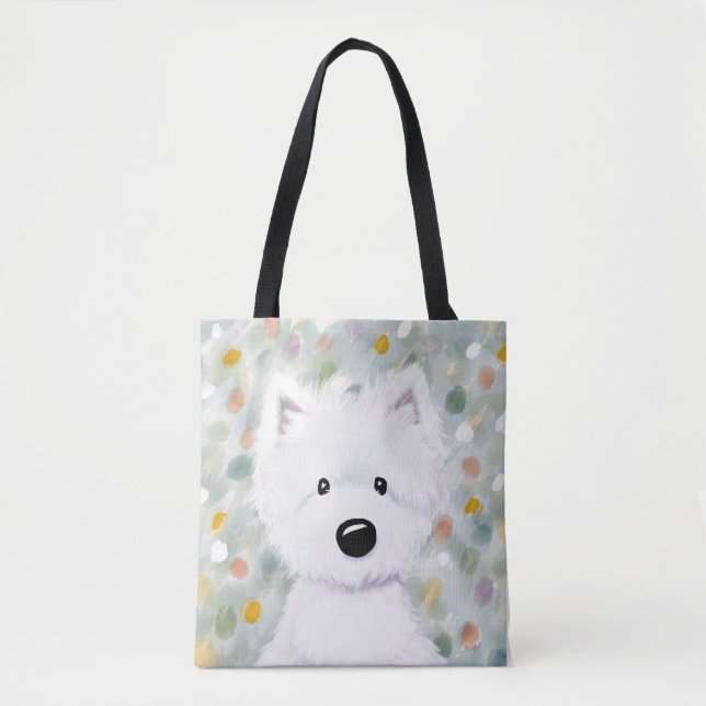 Tote Bag Impressions de Westie moelleux KiniArt (Devant)