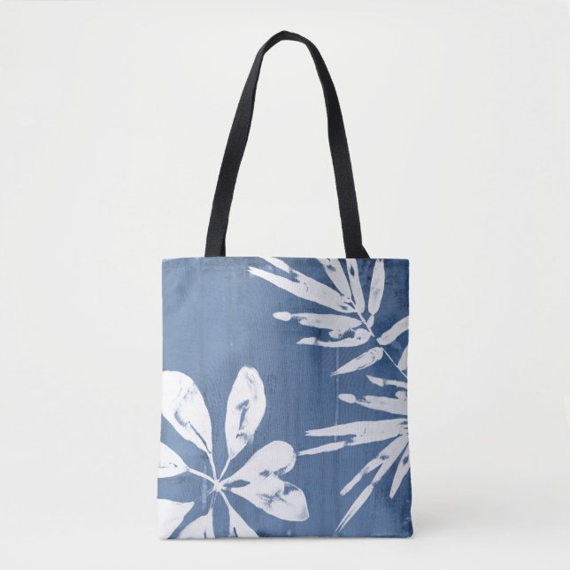 Tote Bag Impressions tropicales Indigo - Verdure tropicale (Devant)