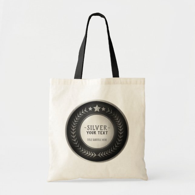 Tote Bag IMPRIMER do-it-yourself MÉDAILLE Champion d'argent (Devant)
