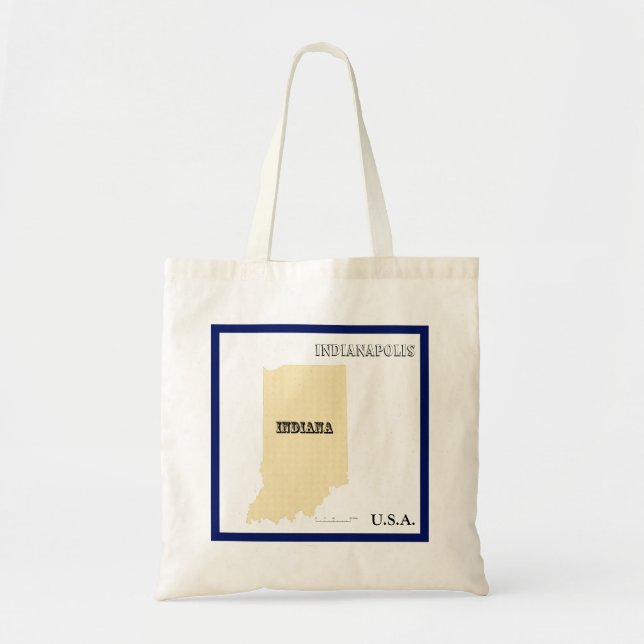 Tote Bag - Indiana State Map with City Tragetasche (Vorne)
