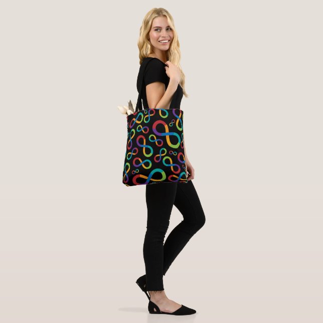 Tote Bag Infini Neurodiversity d'arc-en-ciel d'autisme (Sur le modèle)