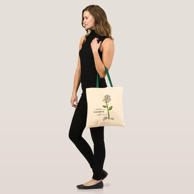 Tote Bag Infirmière Anniversaire Religieux Vert Fête Person (Devant (modèle))