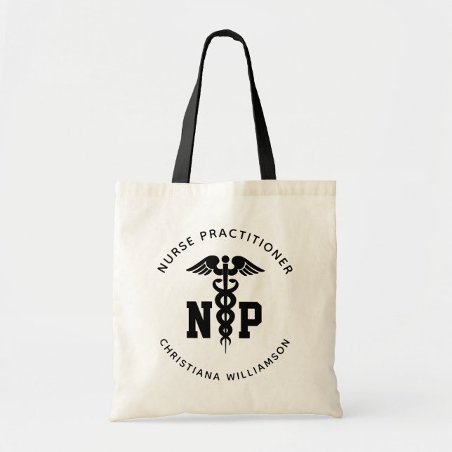Tote Bag Infirmière de NP personnalisée Praticien Diplôme C (Devant)