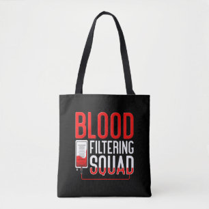 Tote Bag Infirmière dialyse de l'équipe de filtrage du sang