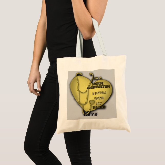 Tote Bag Infirmière du Coeur Jaune Anesthésiste (Devant (produit))