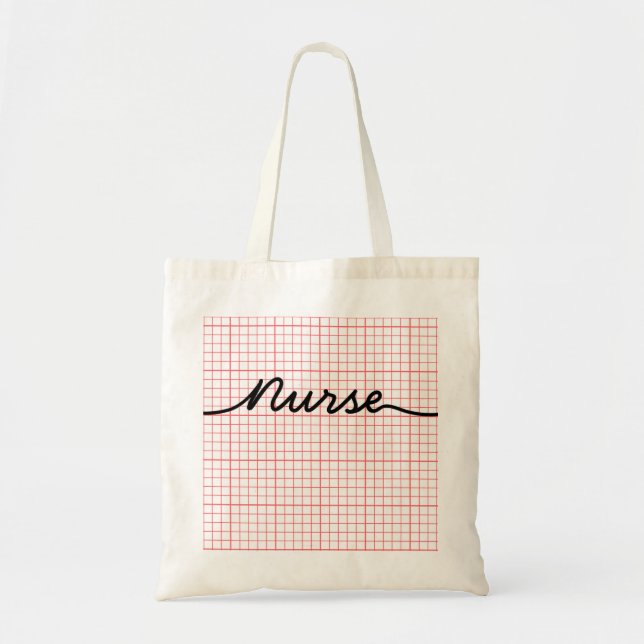 Tote Bag infirmière ecg ekg rythmique bande cardiaque (Devant)