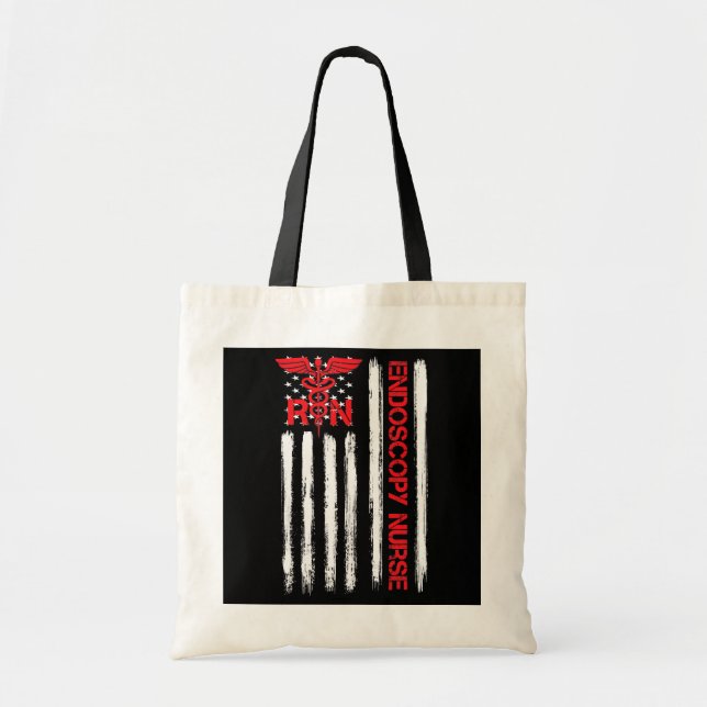 Tote Bag Infirmière en endoscopie du drapeau américain RN (Devant)