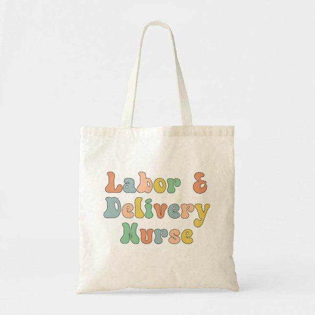 Tote Bag Infirmière en salle d'accouchement Groovy Retro (Devant)