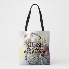 Tote Bag Infirmière Funny personnalisée Floral Stethoscope 