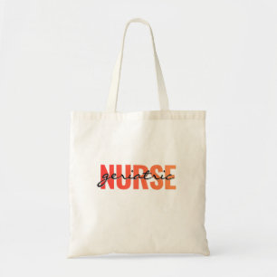 Tote Bag Infirmière gériatrique Typographie moderne