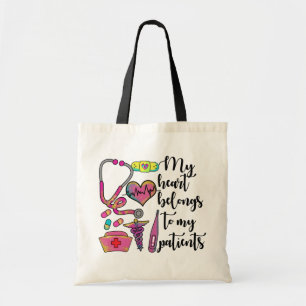 Tote Bag Infirmière Mon Coeur Appartient À Mes Patients
