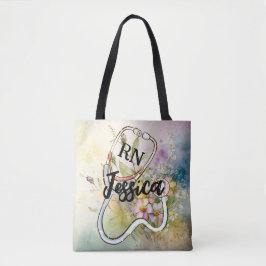 Tote Bag Infirmière monographique personnalisée Stethoscope