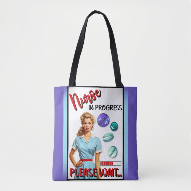 Tote Bag Infirmière Nostalgale mignonne Pinup Infirmière en (Devant)
