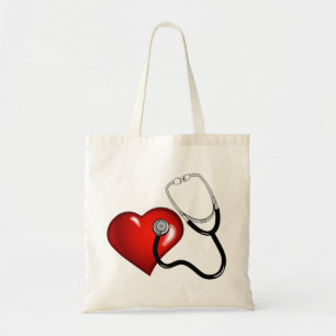 Tote Bag Infirmière personnalisée en stéthoscope cardiaq