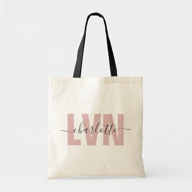 Tote Bag Infirmière professionnelle Chic LVN personnalisée (Devant)