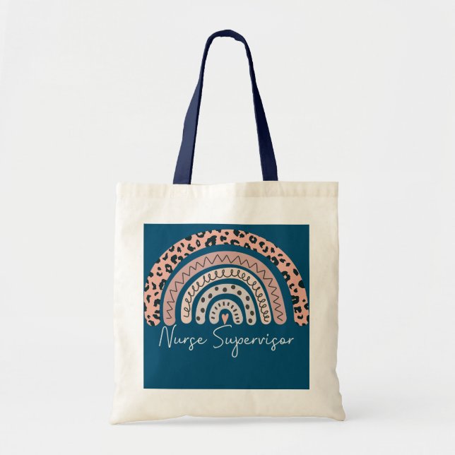 Tote Bag Infirmière superviseur Leopard Rainbow Appréciatio (Devant)