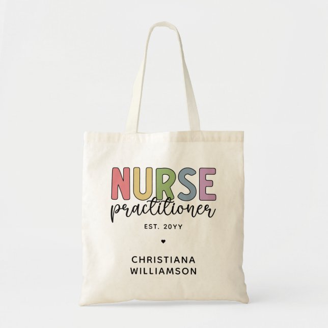 Tote Bag Infirmière sur mesure Praticien NP Infirmière dipl (Devant)