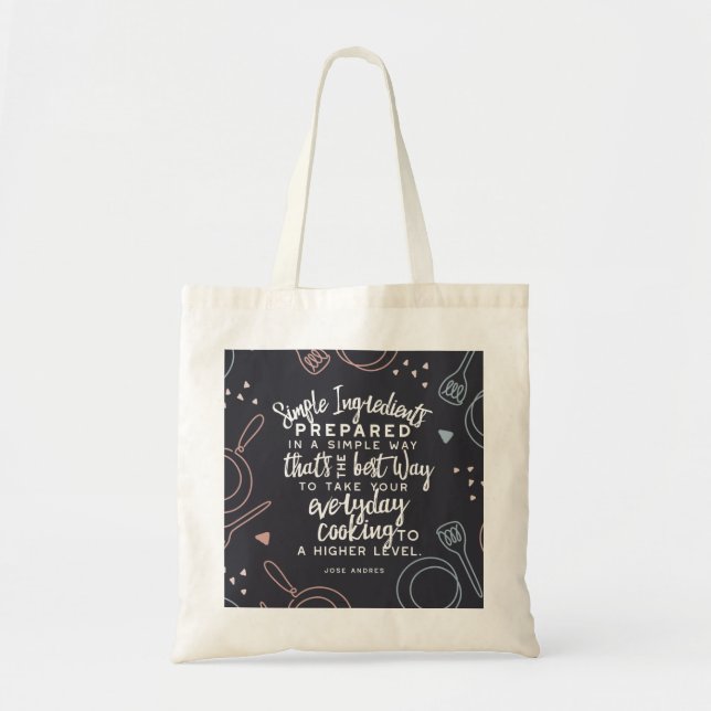 Tote Bag Ingrédients simples et devis de cuisines quotidien (Devant)