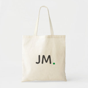 Tote Bag Initiales en gras modernes   Monogramme vert minim