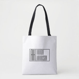 Tote Bag Initiales minimes modernes et logo de nom