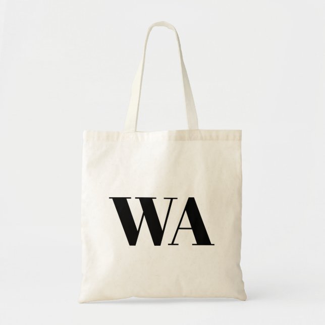 Tote Bag Initiales noires simples (Devant)