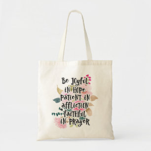 Tote Bag Inspiration de la Bible chrétienne Verse Floral