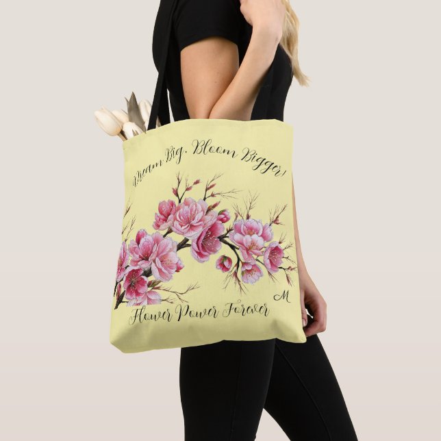 Tote Bag Inspiration Japonaise Sakura Flowers Illustration (De près)