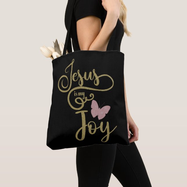 Tote Bag Inspiration Jésus est ma Joie chrétienne (De près)
