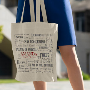 Tote Bag Inspiration personnalisée Word Art Graduation