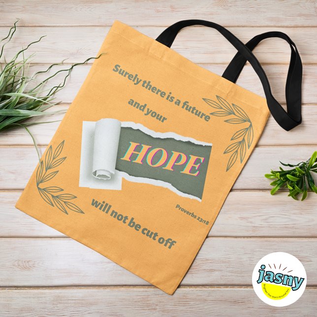 Tote Bag Inspirational Hope Christian Proverbes 23:18 (Créateur téléchargé)