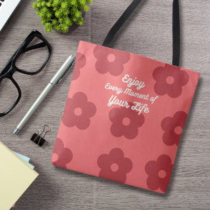 Tote Bag Inspirationnel rouge floral