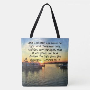 TOTE BAG INSPIRER SUNSET GENESIS 1:3 PHOTO DESIGN