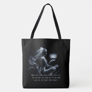 Tote Bag Instructeur de Yoga Méditation Lotus Pose Lumineus