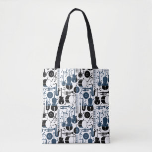 Tote Bag Instruments de musique motif design 2 tons