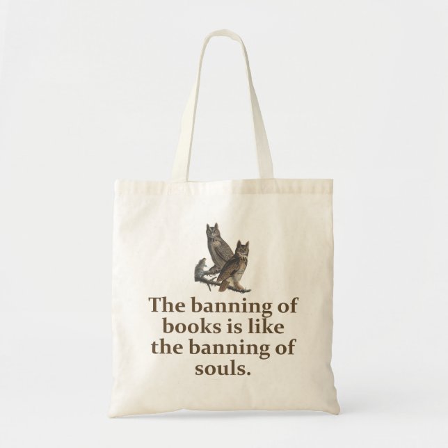 Tote Bag Interdiction Des Livres - Citation Sur L'Éducation (Devant)