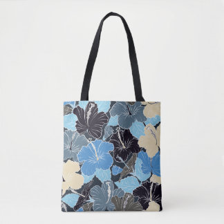 Tote Bag Intersecter courbe élégant flux d'hibiscus stylisé