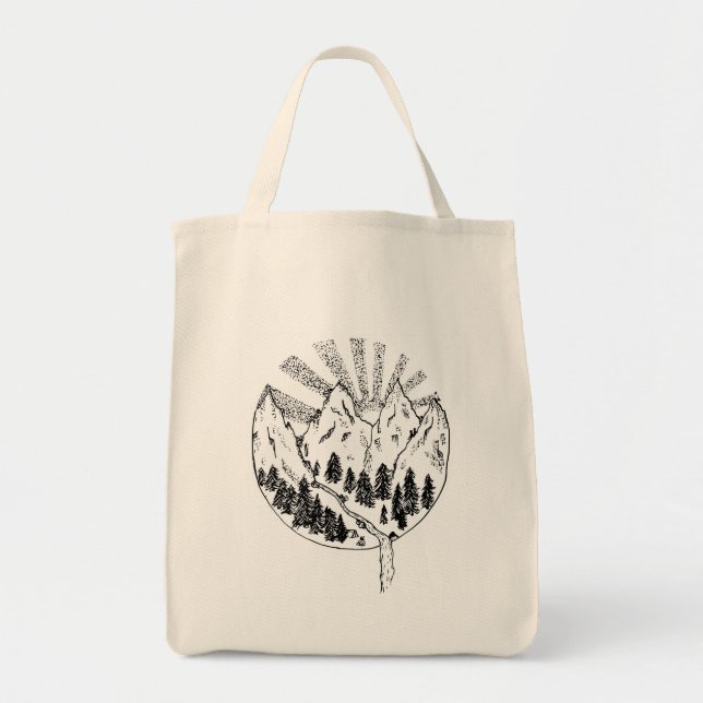 Tote Bag Into the Mountains Grocery Fourre-tout (Devant)