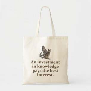 Tote Bag Investir Dans La Connaissance - Citation Sur L'Édu