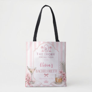 Tote Bag Invitation de fête de bachelorette rose lux person