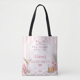 Tote Bag Invitation de fête de bachelorette rose lux person