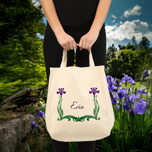 Tote Bag Iris violet personnalisé