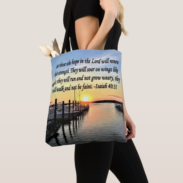 TOTE BAG ISAIAH 40:31 SCRIPTURE VERSE (De près)