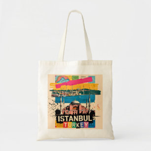 Tote Bag Istanbul Turquie Sainte-Sophie Art Pop Rétro Voyag