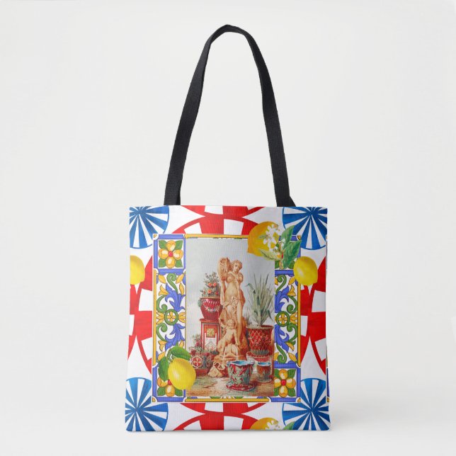 Tote Bag Italian, Sicilian art, maiolica, tiles, baroque ar (Devant)