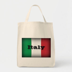 Tote Bag Italie Drapeau bord foncé