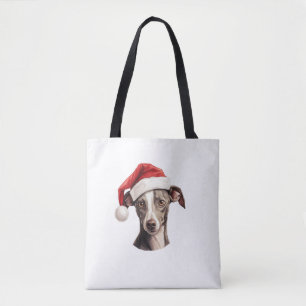 Tote Bag Italien Greyhound Santa Hat Sweat de Noël animal