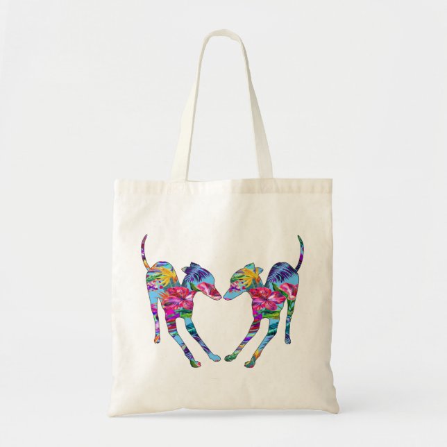 Tote Bag Italien Greyhounds Tropical (Devant)