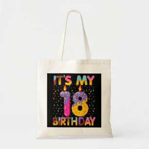 Tote Bag It's My 18e Birthday Sweet Donut 18 Years Old Fun