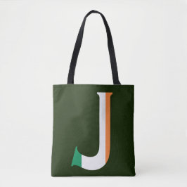 Tote Bag J Monogramme superposé sur le stcnt drapeau irland