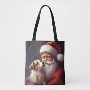 Tote Bag Jack Russell Avec Noël Festif Du Père Noël